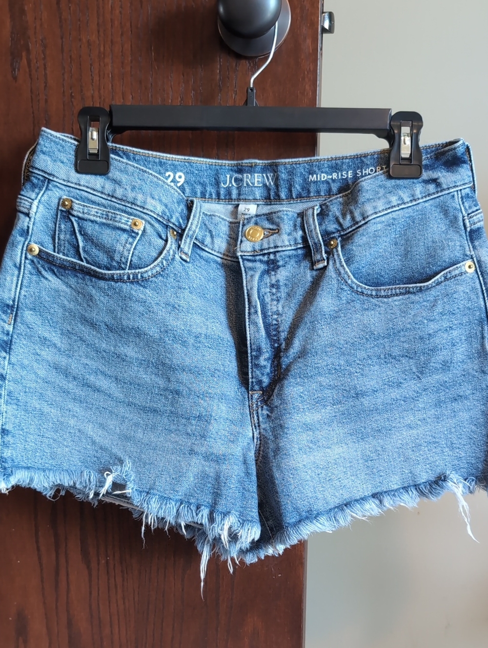 J. Crew Mid-Rise Denim Shorts in Light Blue